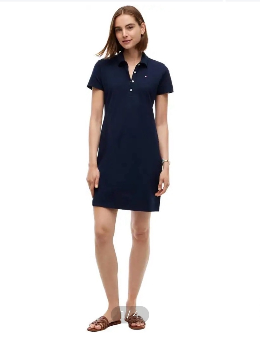 Tommy Hilfiger Navy Short-Sleeve Polo Dress
